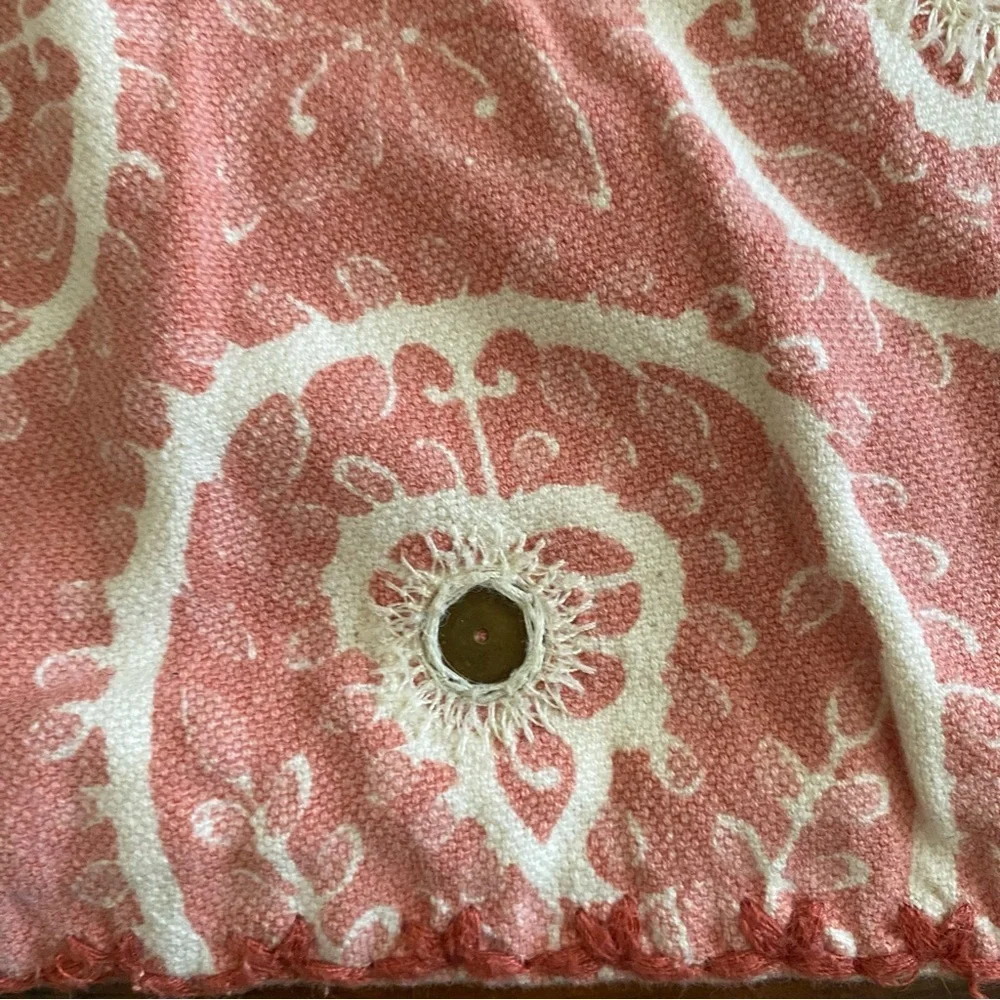 Pottery Barn Paisley Floral Sequin Pillow Sham Boho 21” X 22.5” Dusty Pink Coral